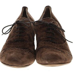 European suede retro heeled shoes